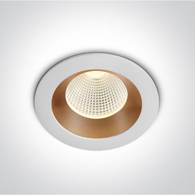 ONE Light - inbouwspot - Ø 50 mm, Ø 44 mm inbouwmaat - 3W LED incl. - wit en messing