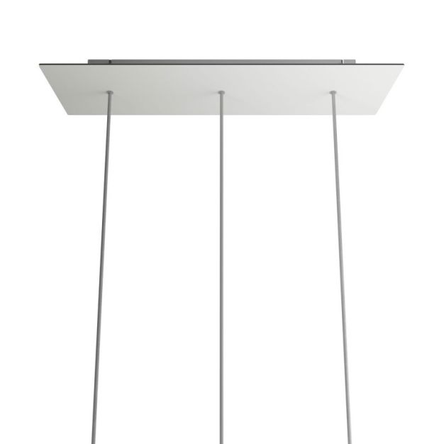 Creative Cables - Rose-One Rechthoekig plafondrozet voor 3 lichtpunten - 67,5 x 22,5 cm - wit