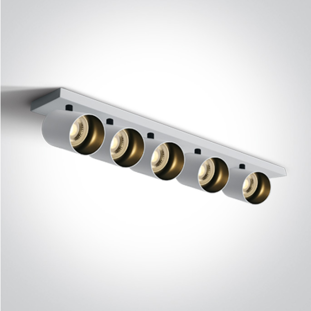 ONE Light Retro GU10 Spots - opbouwspot 5L - 65 x 7 x 10 cm - wit