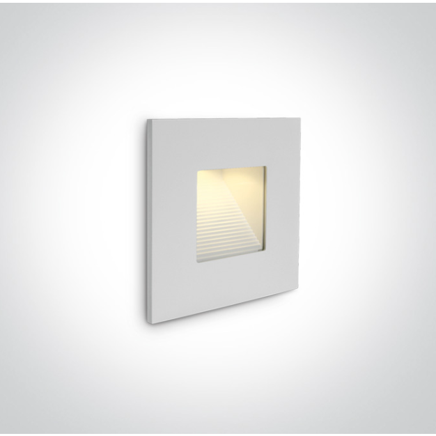 ONE Light Indoor/outdoor Dark Light Wall Recessed - inbouw wandverlichting - 8,5 x 8,5 x 3,2 cm - 1W LED incl. - IP44 - wit