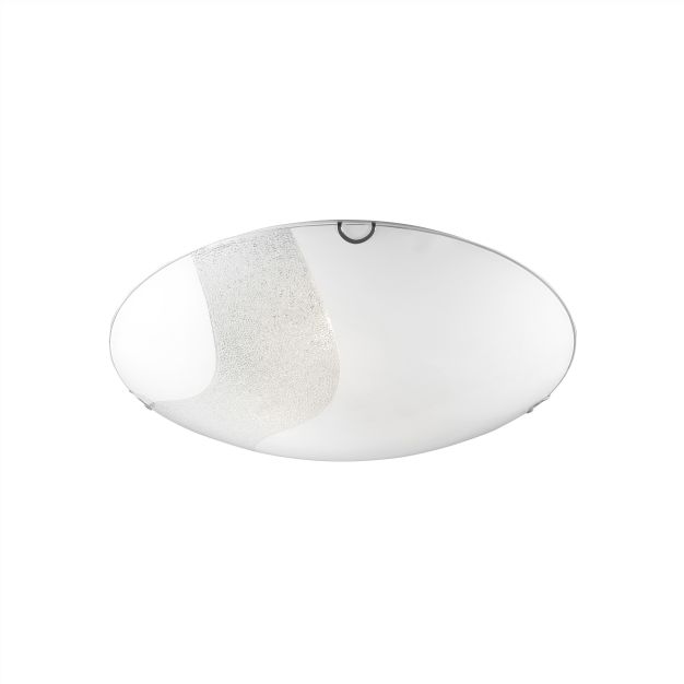 Nova Luce Quale - plafondverlichting - Ø 40 x 8 cm - wit en chroom