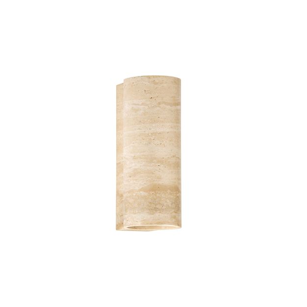 Nova Luce Balma - buiten wandverlichting - Ø 11,3 x 29 cm - 23W LED incl. - IP65 - marmer travertijn