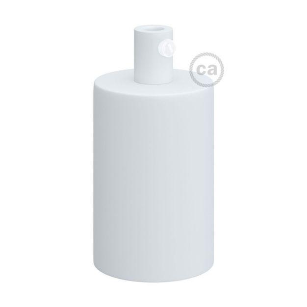 Creative Cables - E27 fitting met cilindervormige metalen kabelhouder - Ø 4,2 x 6,2 cm - wit