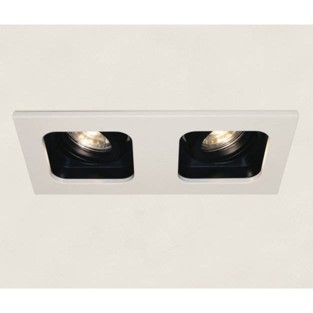 Artdelight Moggio - inbouwspot - 200 x 100 mm, 2x Ø 89 mm inbouwmaat - wit/zwart