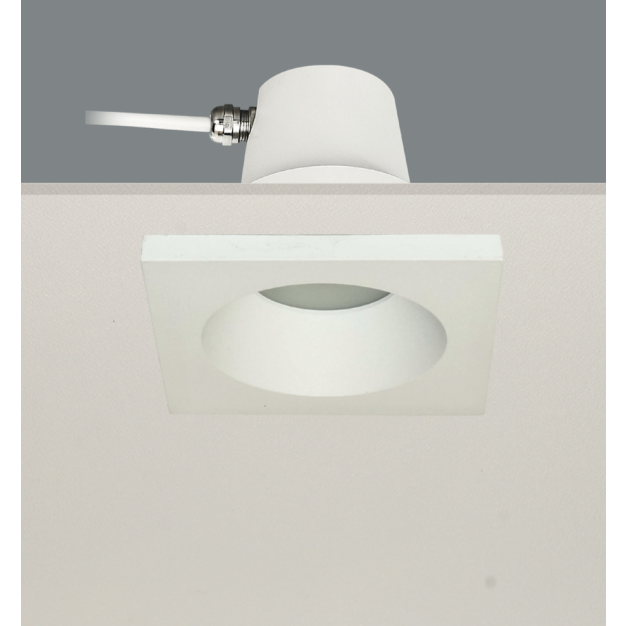 Artdelight Bados - inbouwspot 1L - 95 x 95 mm , Ø 84 mm inbouwmaat - IP65 - wit