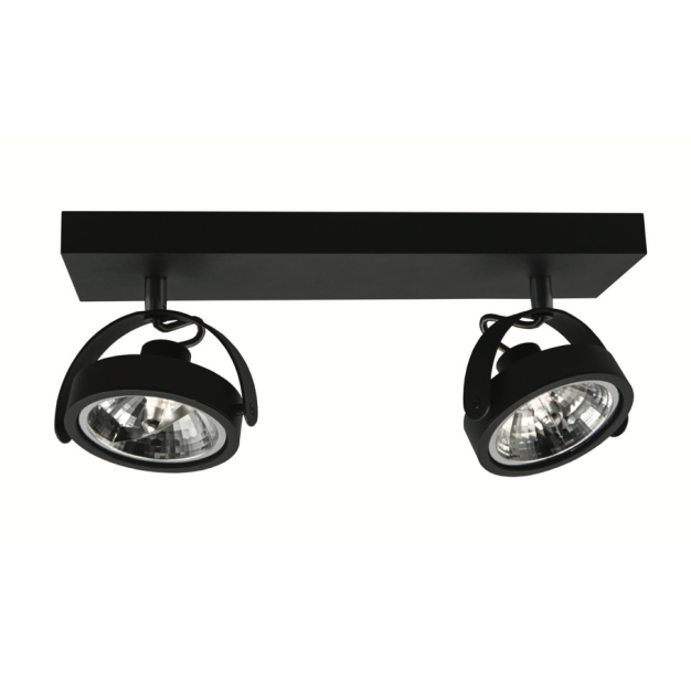 Artdelight Wajer - opbouwspot 2L - 40 x 12 x 14 cm - 2 x 3,5W dimbare LED incl. - zwart