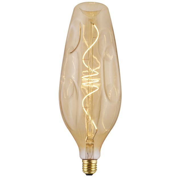Daylight Italia Bumped Bottle LED lamp - Ø 11 x 30,7 cm - E27 - 5W dimbaar - 1800K - amber