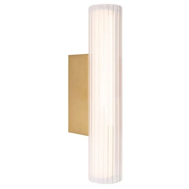 Maxlight Fayette - opbouw wandlamp - 12 x 6 x 31 cm - 6W LED incl. - IP44 - goud