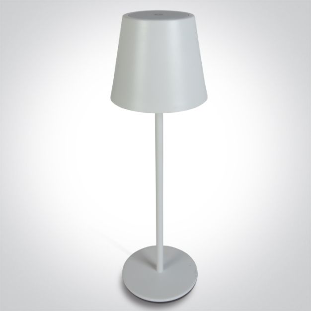 ONE Light Portable Trendy Light - oplaadbare tafellamp - Ø 11 x 36 cm - 3,5W dimbare LED incl. - IP54 - wit