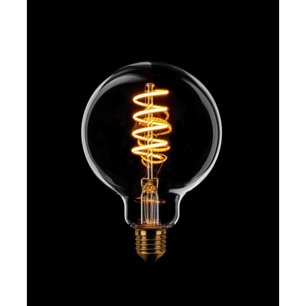 ETH Globe Spiral LED Filament - Ø 9,5 cm - E27 - dimbaar - 7,5W - 2200K  - transparant