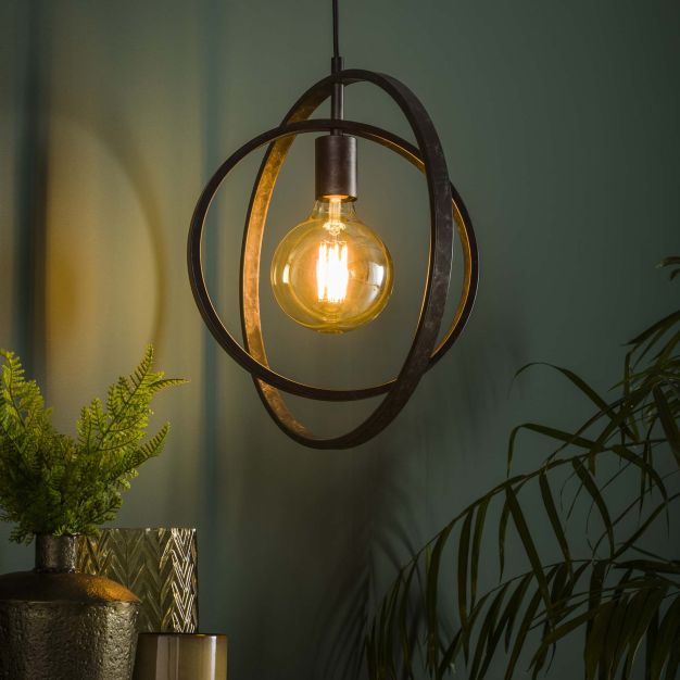 Vico Turn - hanglamp - 40 x 30 x 150 cm - houtskool