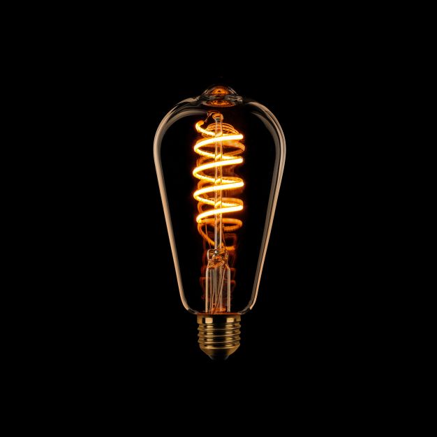 ETH Edison Spiral LED Filament - E27 - 8W dimbaar - 2200K  - goud