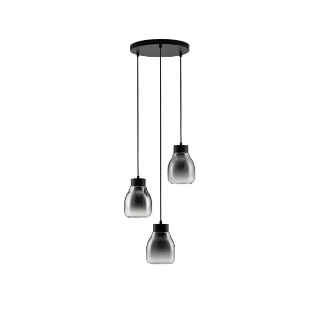 Nova Luce Blacu - hanglamp - Ø 32 x 120 cm - rokerig verloop en zwart