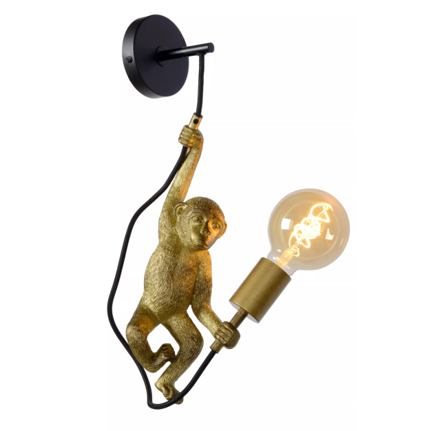 Lucide Extravaganza Chimp - wandlamp - 17,6 x 14 x 48,5 cm - goud