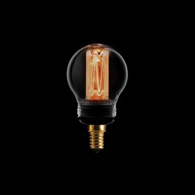 ETH LED Filament Ball - E14 - 2,3W dimbaar - 1800K – gerookt titanium