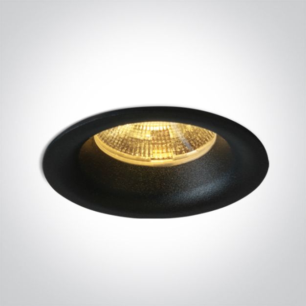 ONE Light Recessed Spots Fixed LED - inbouwspot - Ø 44 mm, Ø 38 mm inbouwmaat - 3W dimbare LED incl. - zwart