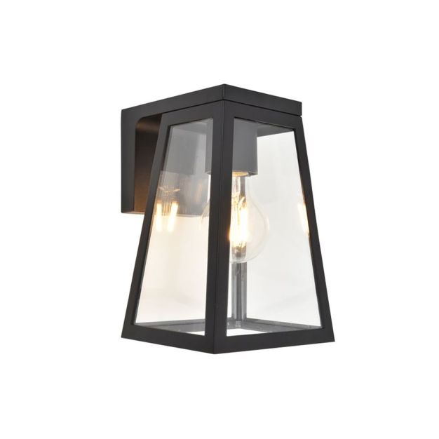Lutec Fia - buiten wandlamp op zonne-energie - 16,4 x 14 x 20,7cm - 2W E27 lamp inbegrepen - IP44 - mat zwart