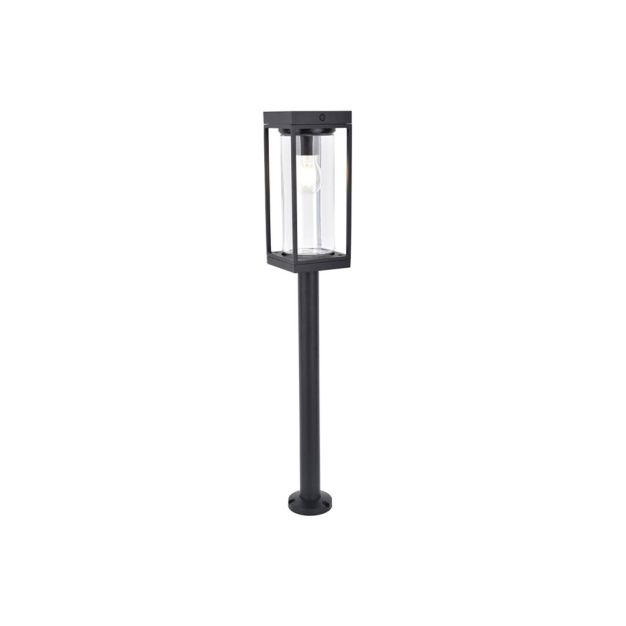 Lutec Flair - tuinpaal op zonne-energie - 12 x 12 x 76 cm - 2W LED incl. - IP44 - zwart