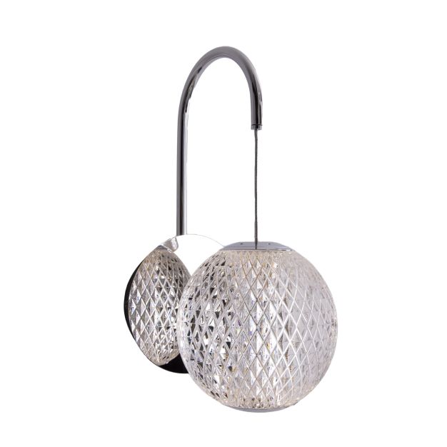 Maxlight Nobile - wandlamp - 18,5 x 12 x 29 cm - 6W LED incl. - chroom