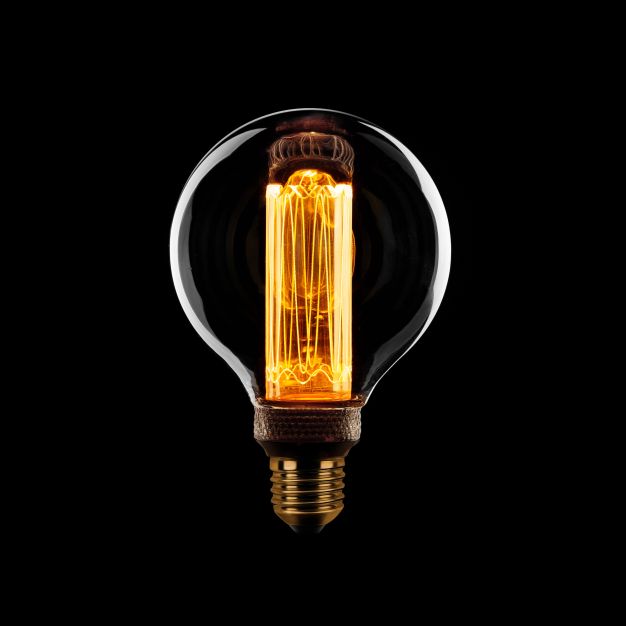 ETH LED Filament Globe - Ø 8 cm - E27 - 5W dimbaar - 2000K - transparant