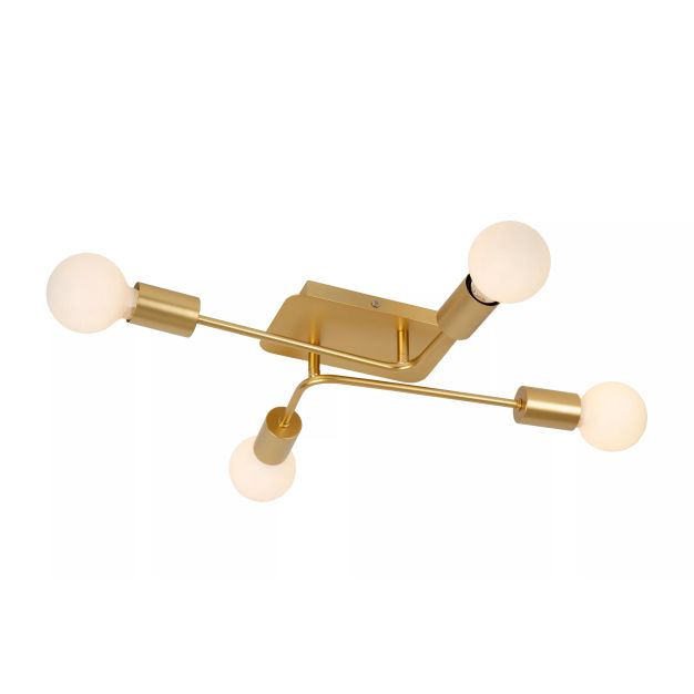 Lucide Lester - plafondverlichting - 51 x 39 x 9 cm - mat goud