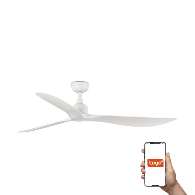 Faro Outwood L Tuya Smart - plafondventilator - Ø 150 cm - IP44 - mat wit