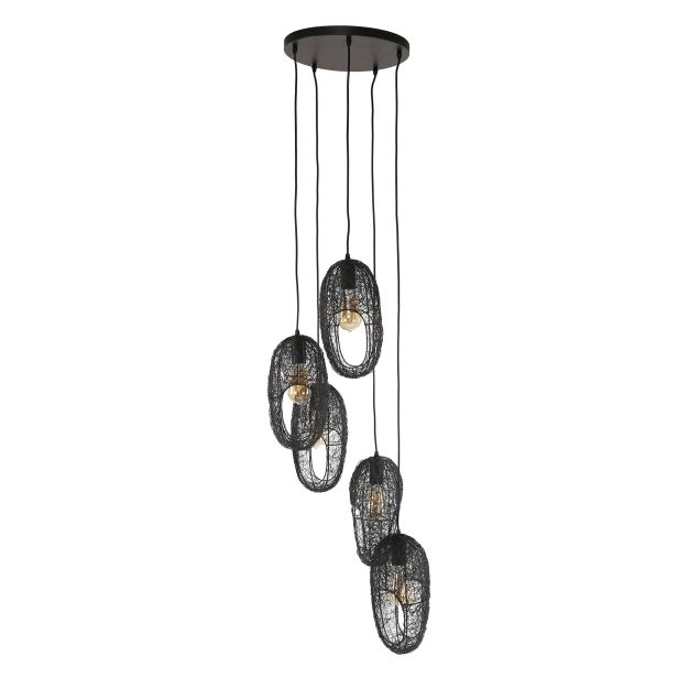 Vico Open Eye Wire - hanglamp -  Ø 45 x 180 cm - zwart