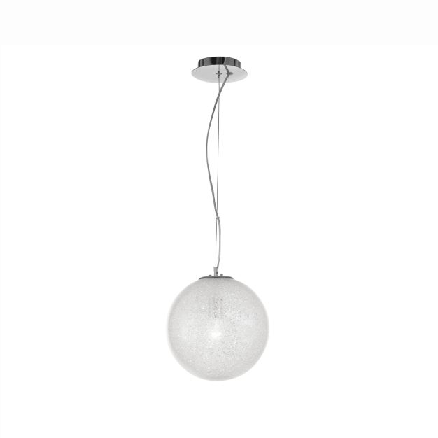 Nova Luce Frozen - hanglamp - Ø 20 x 120 cm - transparant en chroom
