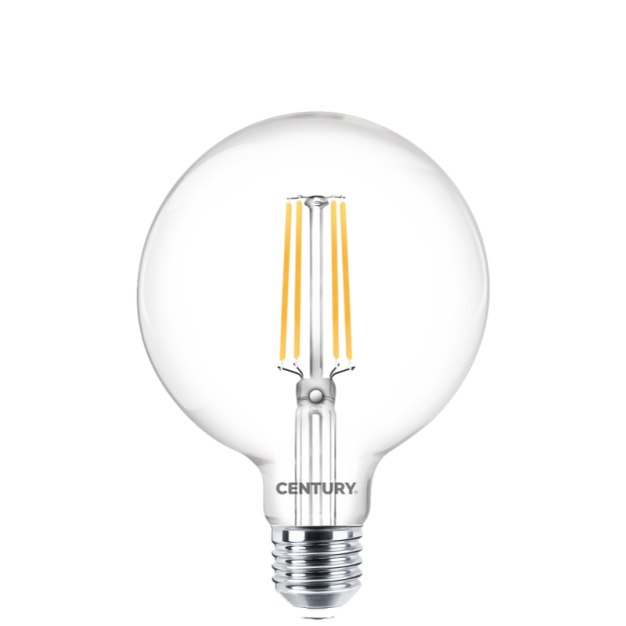 Century Italia LED filament lamp - Ø 9,5 x 14 cm - E27 - 8W niet dimbaar - 2700K - transparant