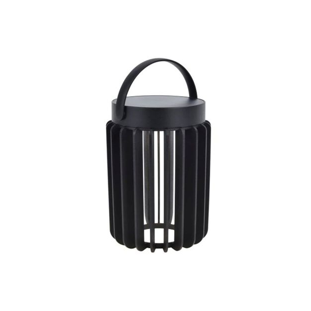 Lutec Kozy - buiten tafellamp op zonne-energie  - Ø 13,7 x 18,6 cm - 2,8W LED incl. - IP44 - zwart