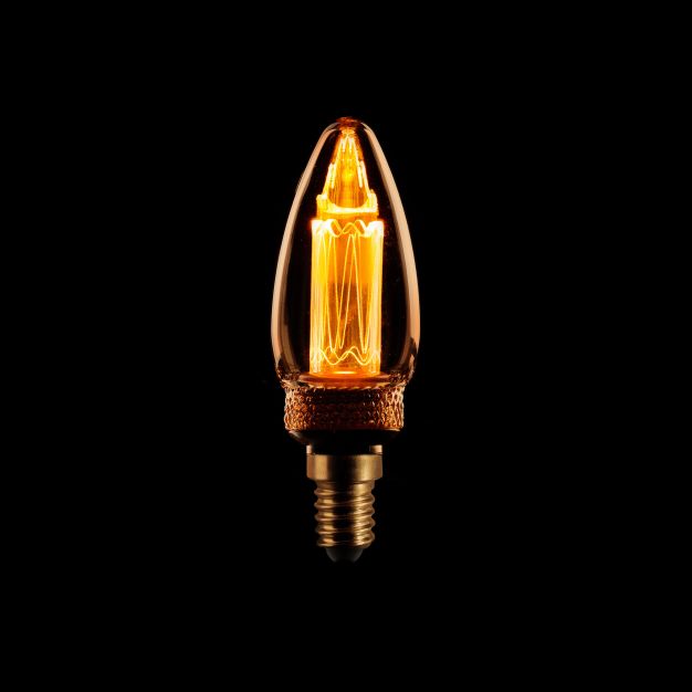 ETH LED Filament Candle - E14 - 2,3W dimbaar - 1800K - goud