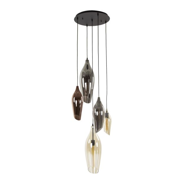 Vico Cocoon - hanglamp - Ø 60 x 180 cm - zwart