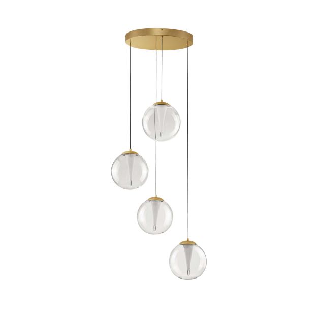 Nova Luce Galeo - hanglamp - Ø 56 x 179 cm - 25W dimbare LED incl. - zandgoud
