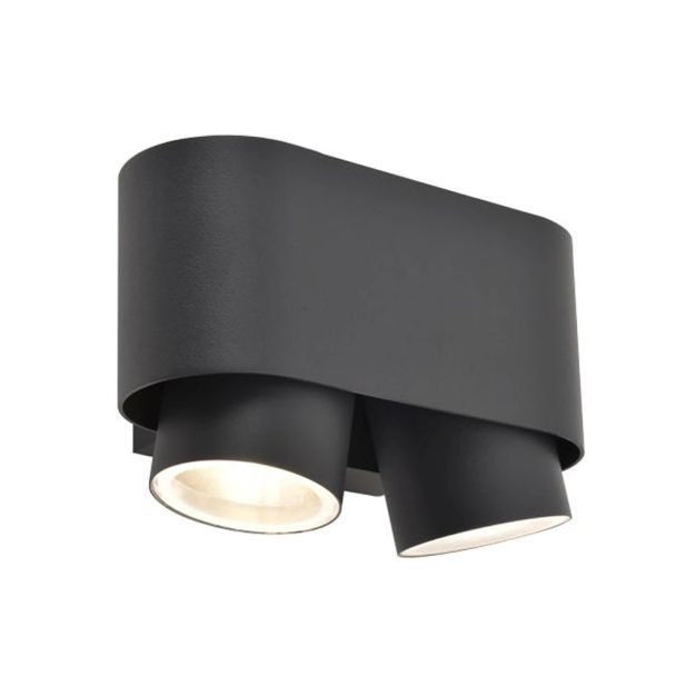 Lutec Cypres - buiten wandlamp - 8,8 x 17,3 x 10,7 cm - IP44 - donker grijs