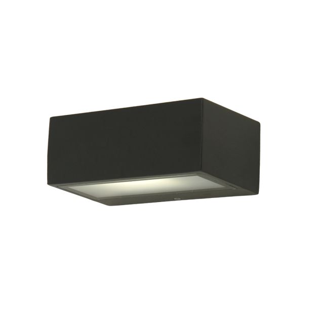 Lutec Gemini - buiten wandverlichting - 11 x 7 x 17 cm - IP44 - donker grijs