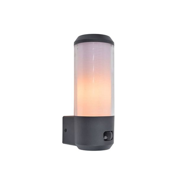 Lutec Heros - buiten wandlamp met sensor - 16 x 9,6 x 26,2 cm - IP44 - donker grijs