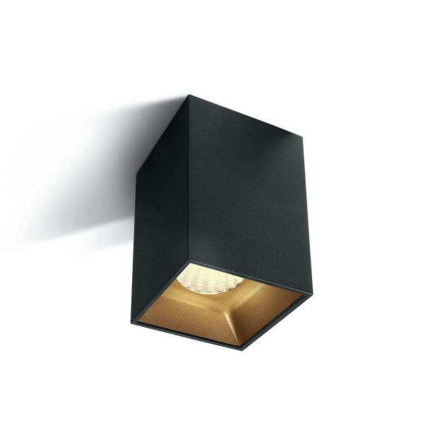 ONE Light Retro Dark Light Square Cylinders - opbouwspot 1L - 9,4 x 9,4 x 11 cm - 20W LED incl. - zwart