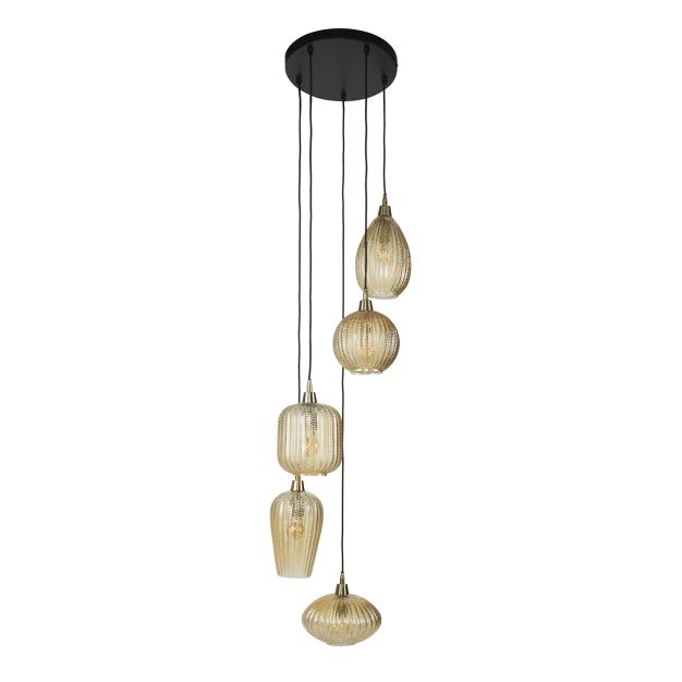 Vico Pattern Stepped - hanglamp - Ø 40 x 180 cm - amber