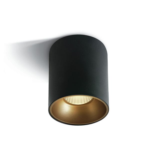 ONE Light Retro Dark Light Cylinders - opbouwspot 1L - Ø 9,4 x 11,5 cm - 20W LED incl. - zwart