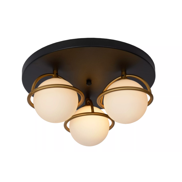 Lucide Isobel - plafondverlichting - Ø 38 x 17,8 cm - IP44 - zwart