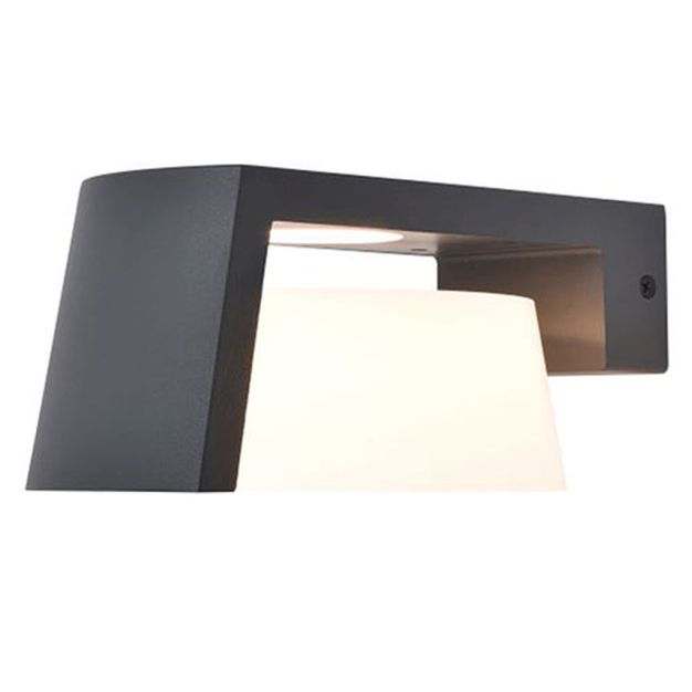 Lutec Moon - buiten wandlamp - 21,7 x 16 x 9,6 cm - 11,1W - IP44 - donker grijs