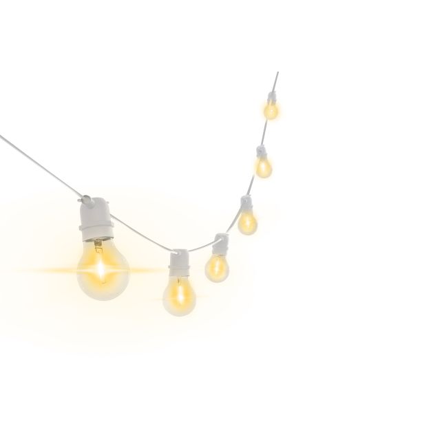 Century Italia Fiesta - 8,5m lichtslinger waarvan 3,34m snoer - 10 x 6W LED incl. - IP44 - wit