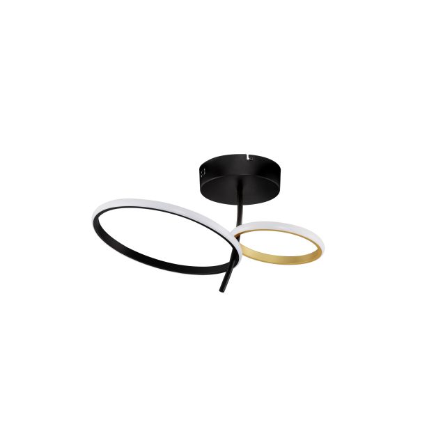 Nova Luce Imar - plafondlamp - Ø 51 x 29 cm - 30W dimbare LED incl. - zandzwart en goud