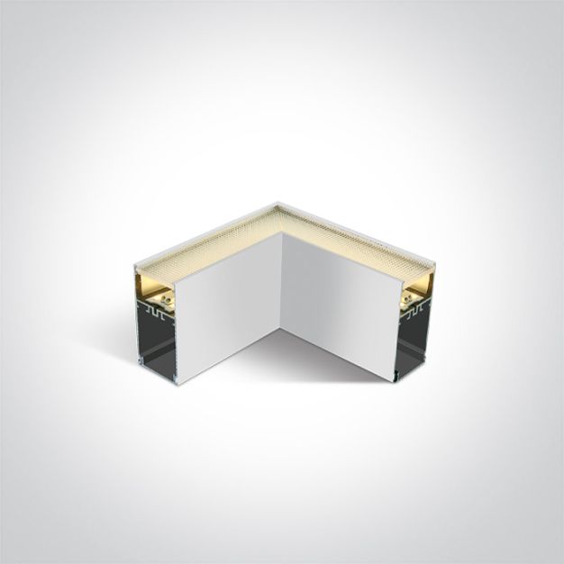 ONE Light LED Linear Accessories - hoek voor 38150A en 38151A - 8W LED incl. - wit - warm witte lichtkleur