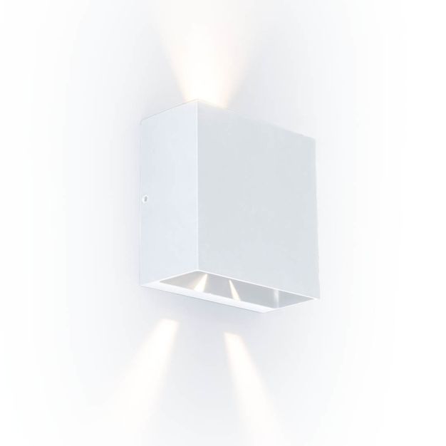 Lutec Gemini Beams - 11 x 11 x 5,4 cm - 10W incl. - IP54 - wit - warm wit