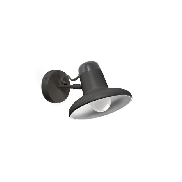 Faro Snap - wandverlichting met schakelaar - 18 x 25 x 14 cm - donker grijs