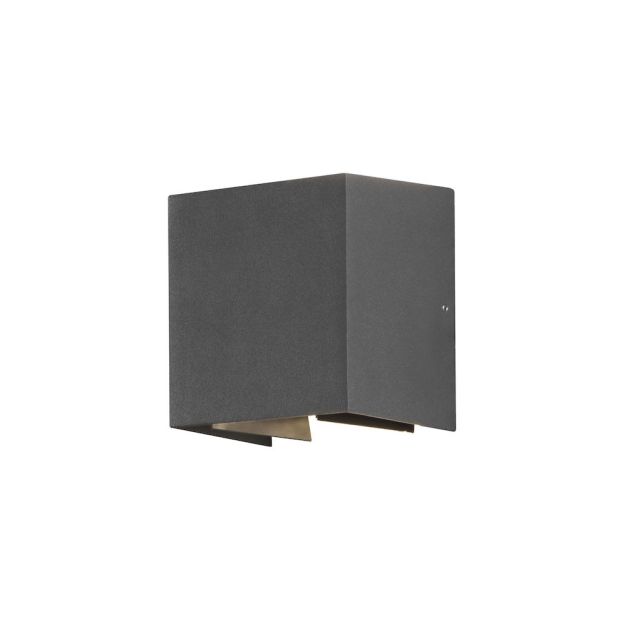 Konstsmide Cremona Light High Power - buiten wandlamp met 2 regelbare lichtbundels - 13 x 11 x 13,5 cm - 6W LED incl. - IP54 - antraciet