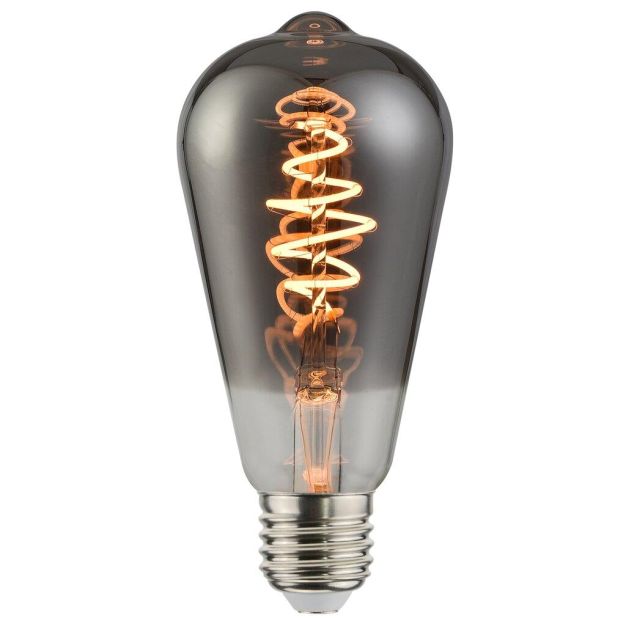 Nordlux LED filament lamp - Ø 14 x 6,4 cm - E27 - 5W dimbaar - 1800K - gerookt