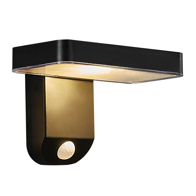 Nordlux Rica Square Solar - buiten wandverlichting - 18 x 12 x 12,8 cm - 5W LED incl. - IP44 - zwart