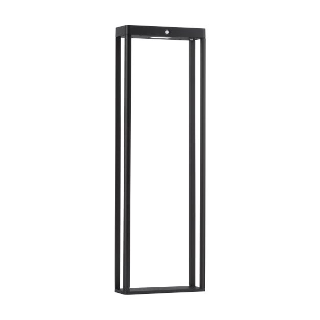 Nova Luce Berni - tuinpaal met sensor op zonne-energie - 23 x 70 x 8,6 cm - 2W LED incl. - IP65 - donker antraciet